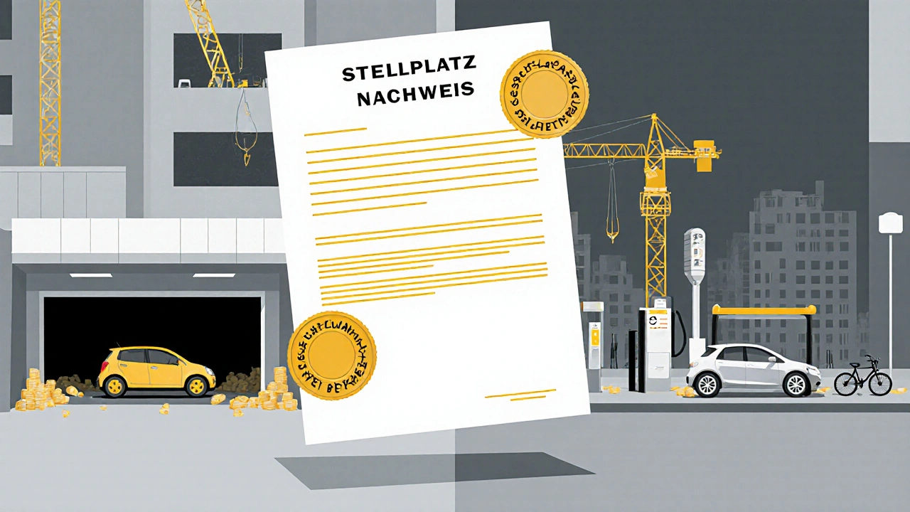 Gegenüberstellung von teurer Tiefgarage und moderner Carsharing-Station als Lösungswege.