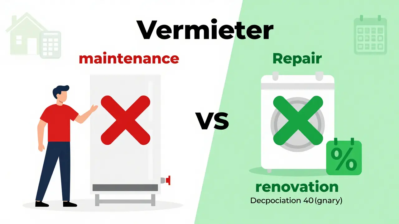 Vergleich der korrekten und falschen Klassifizierung von Instandhaltung und Sanierungskosten.
