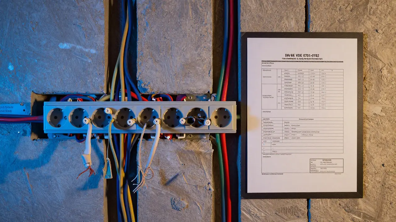 Vergleich: chaotische alte Elektroinstallation versus ordnungsgemäß dokumentierte moderne Installation.