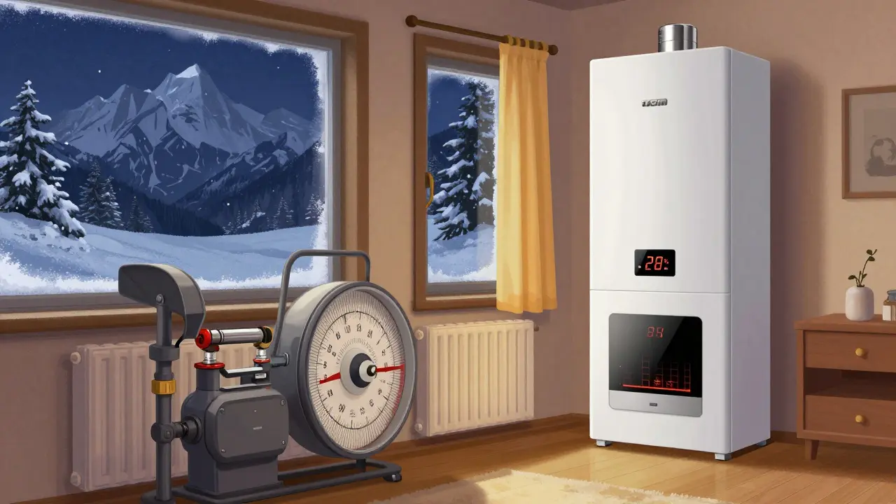 Haus aus den 70er Jahren mit altem und neuem Kessel, Gasverbrauch sinkt um 28 Prozent.