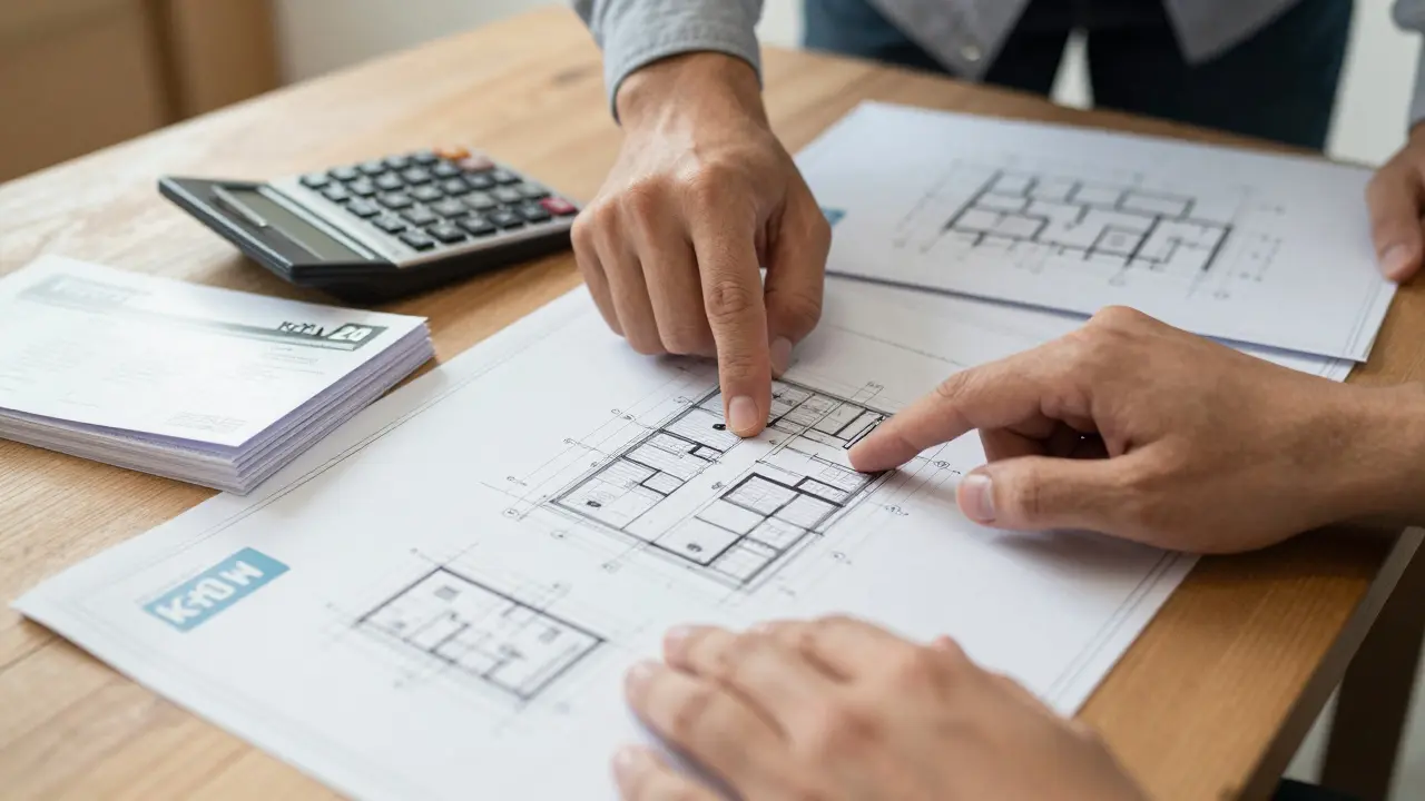 Architekturpläne und Kalkulationen für Immobiliensanierung