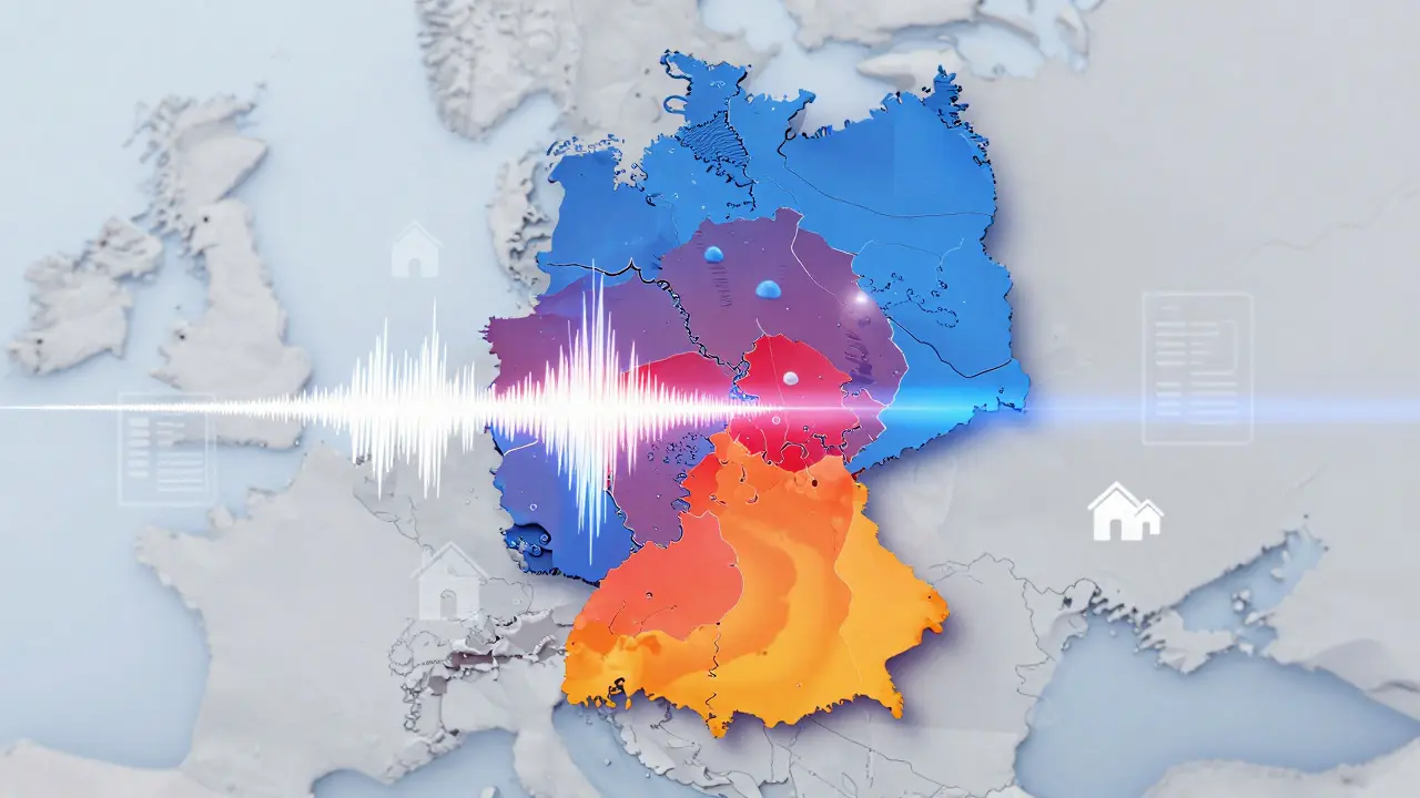 Konzeptionelle Karte der deutschen Erdbebengefahrenzonen