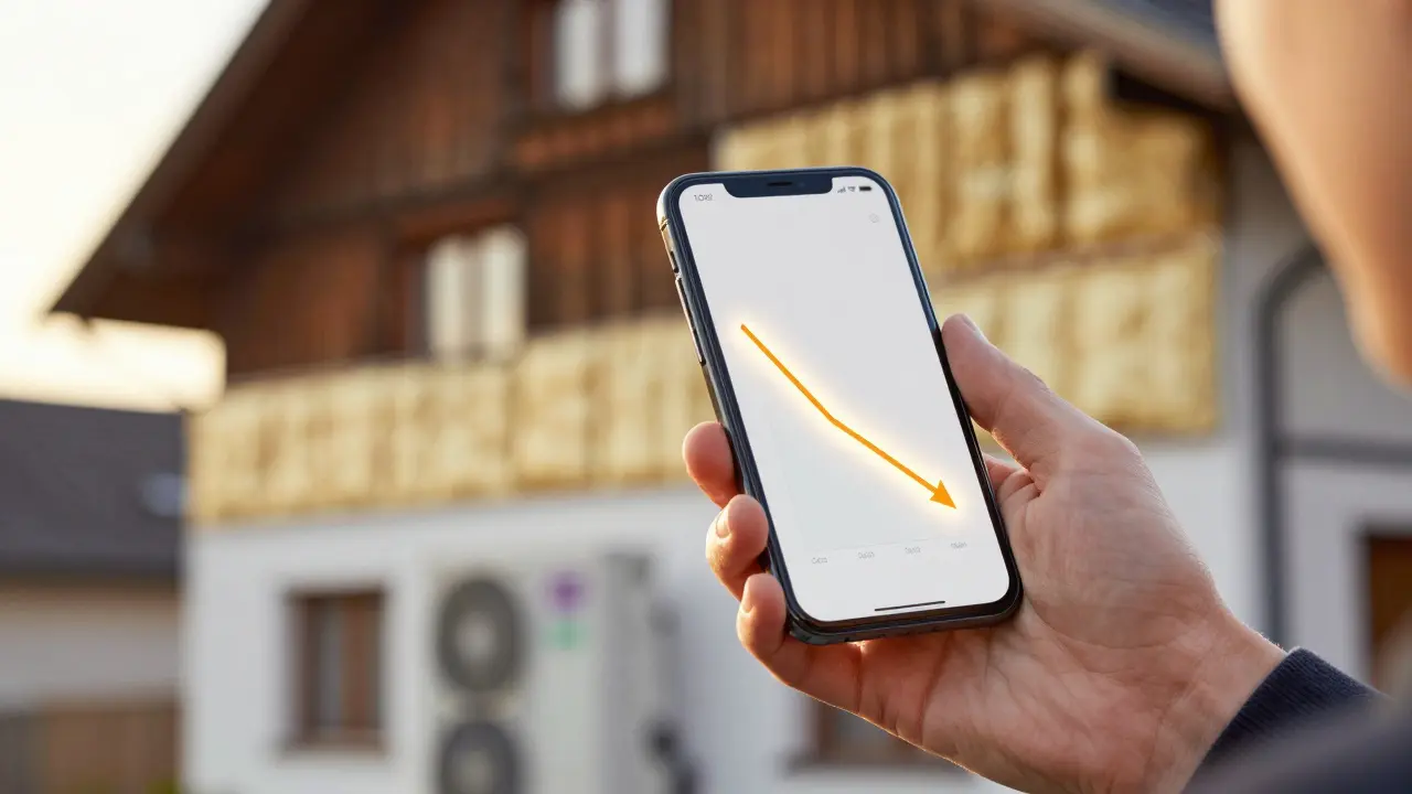 Smartphone zeigt Einsparpotenzial bei Heizungsmodernisierung