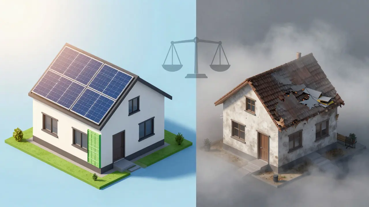 Vergleich: Modernisiertes Haus vs. unsaniertes Altbauobjekt