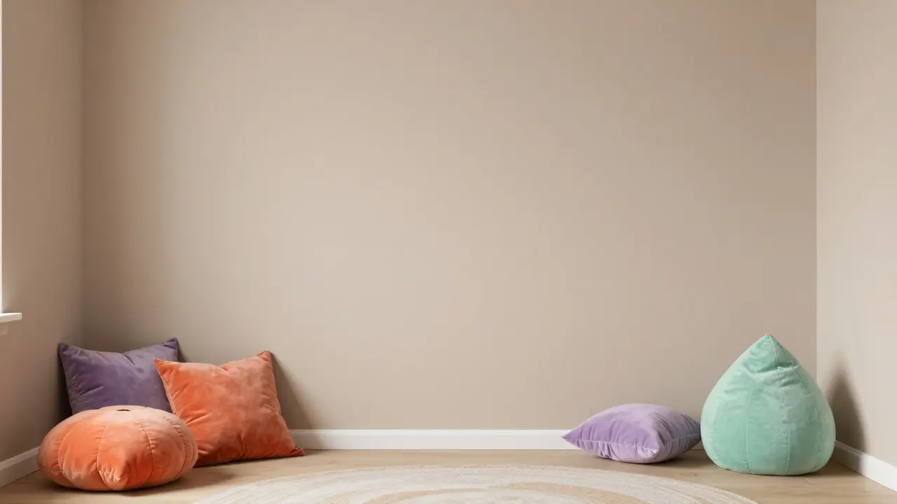 Vielseitiges Kinderzimmer mit neutralem Grundton und bunten Deko-Akzenten