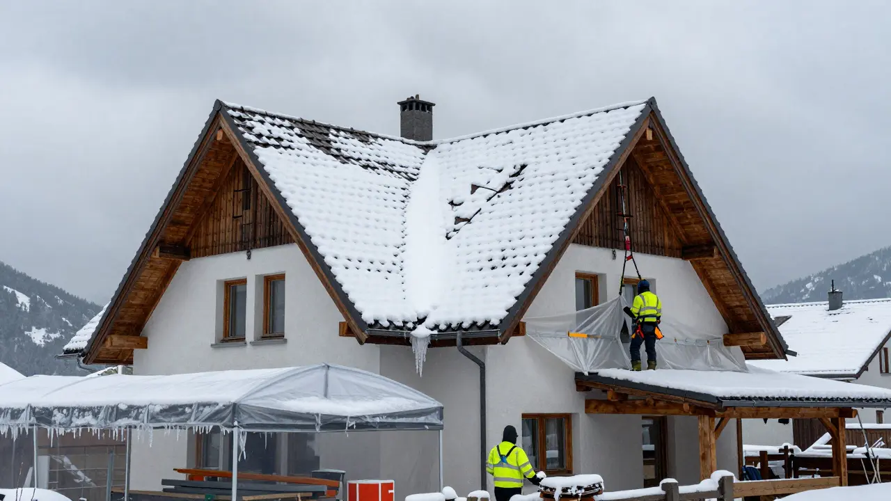 Dachsanierung im Winter: Risiken, Trocknung und sichere Planung