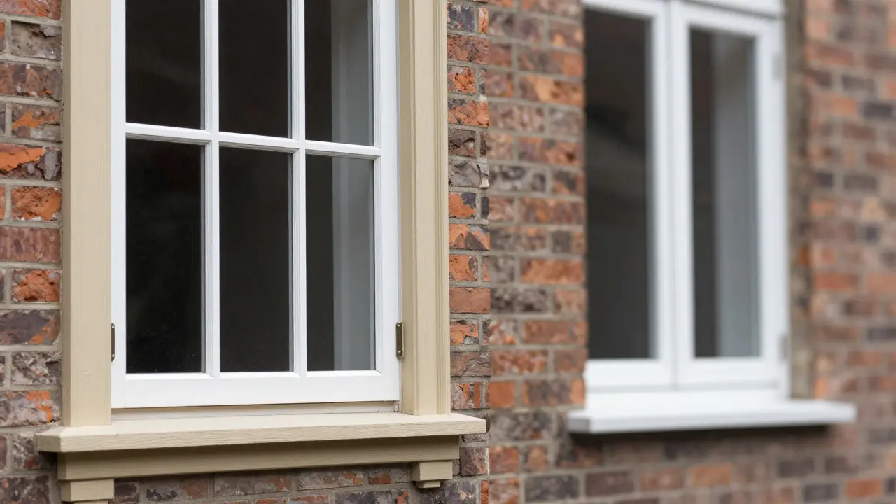 Detailaufnahme eines authentischen Nachbau-Fensters aus Holz