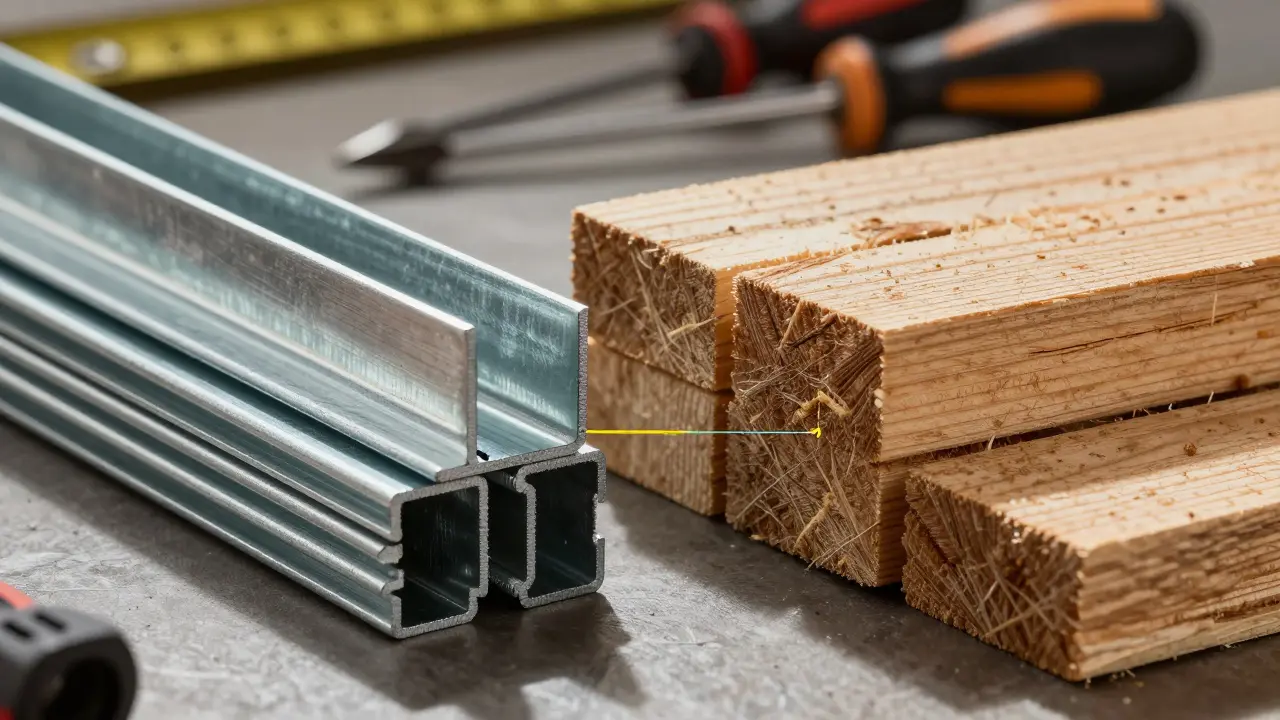 Vergleich von Stahlprofilen und Holzlatten für Trockenbau-Unterkonstruktionen
