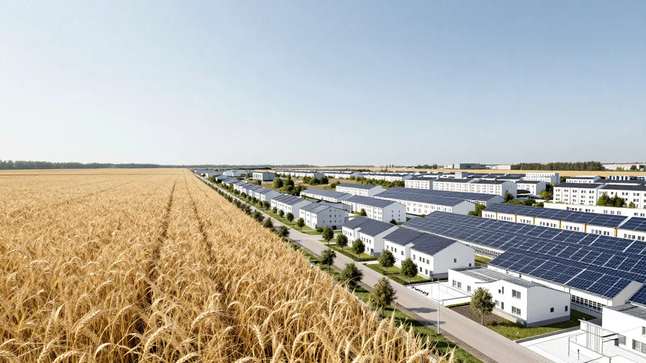 Visualisierung der Wertsteigerung durch Baurecht und Solarpotenzial auf Agrarflächen