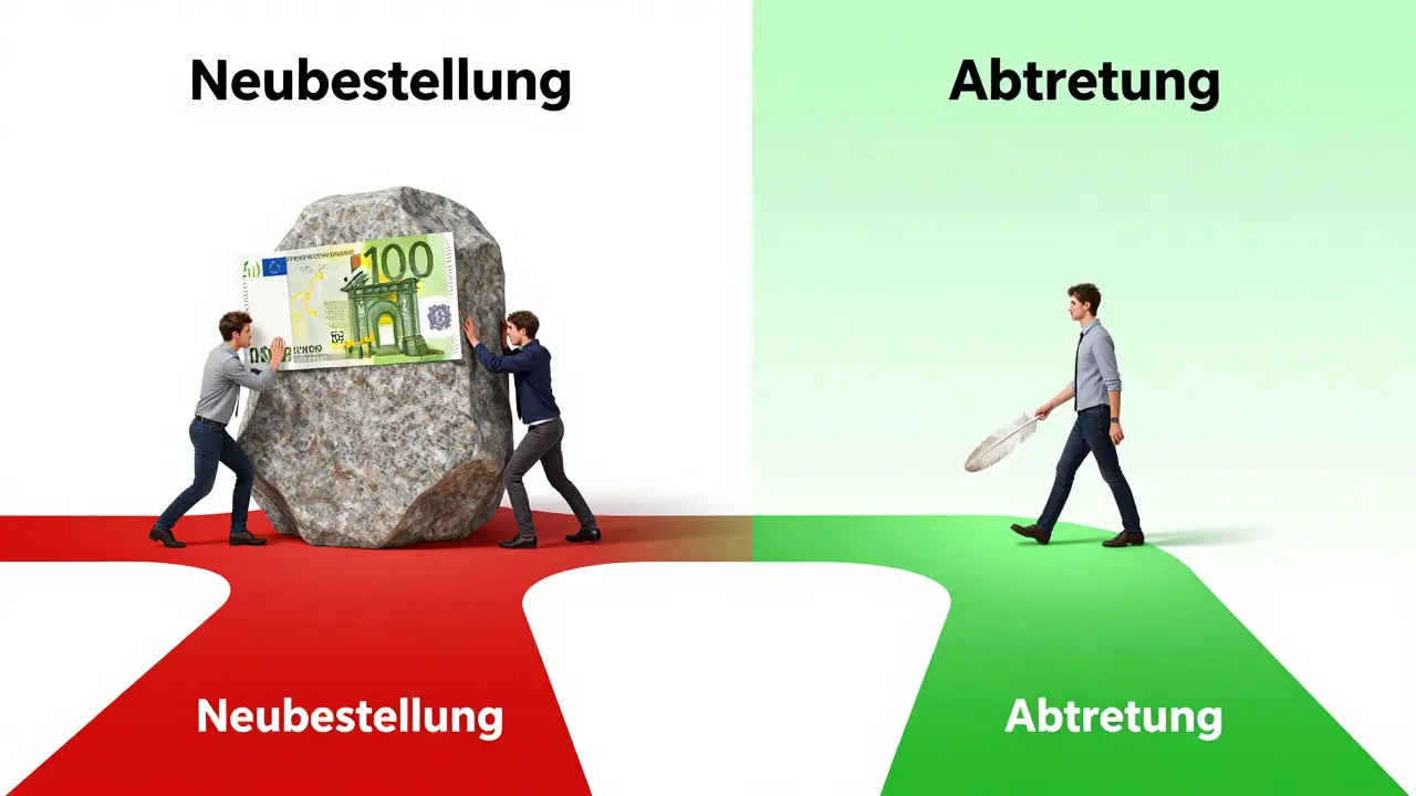 Visueller Vergleich der Kosten für Grundschuldabtretung