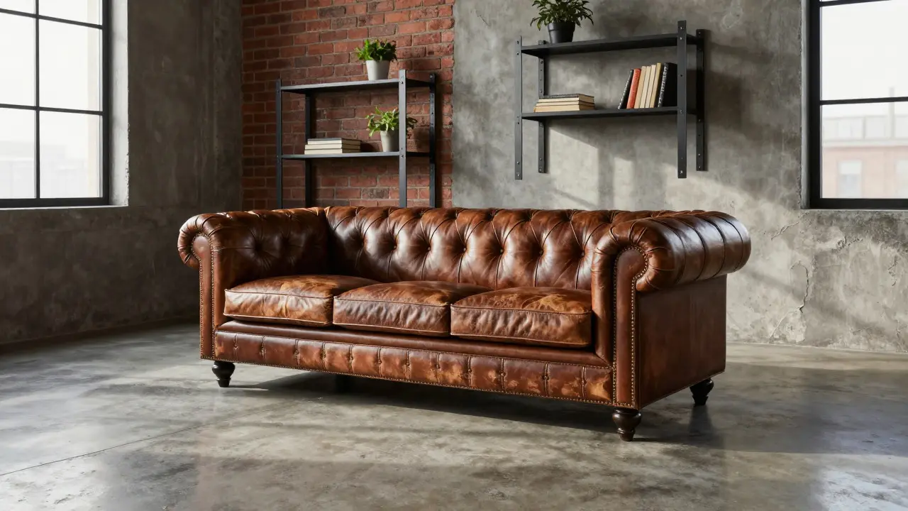 Industrial-Look im Wohnzimmer: Beton, Metall und Leder perfekt kombinieren