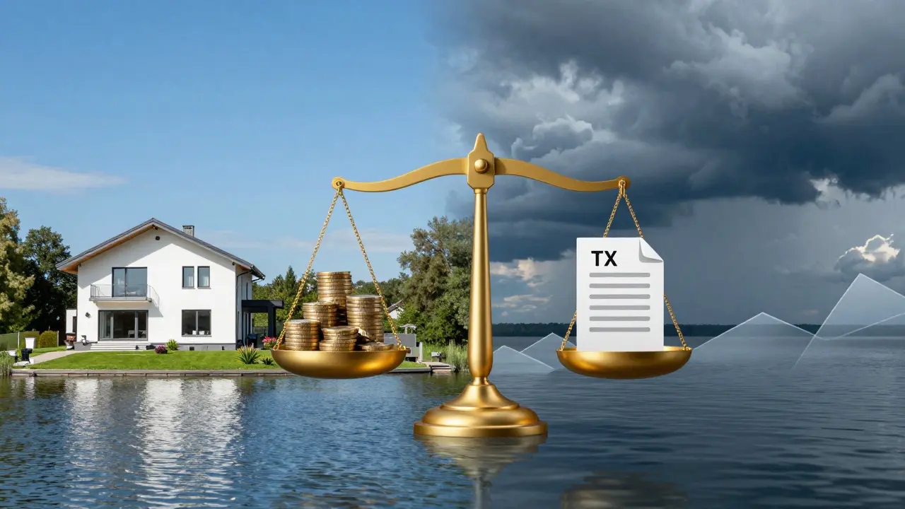 Konzeptbild: Immobilieninvestition, Rendite und klimatische Risiken