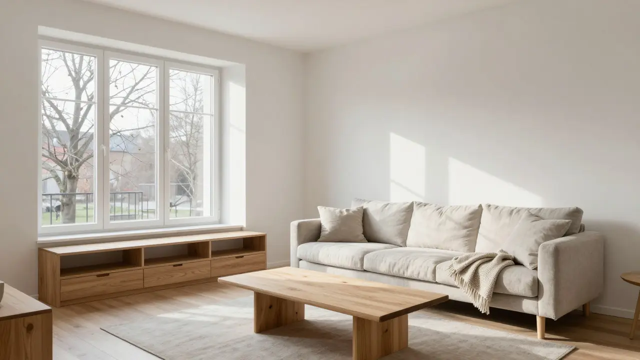 Skandinavisches Wohnzimmer: Helle Farben und funktionales Design für mehr Licht
