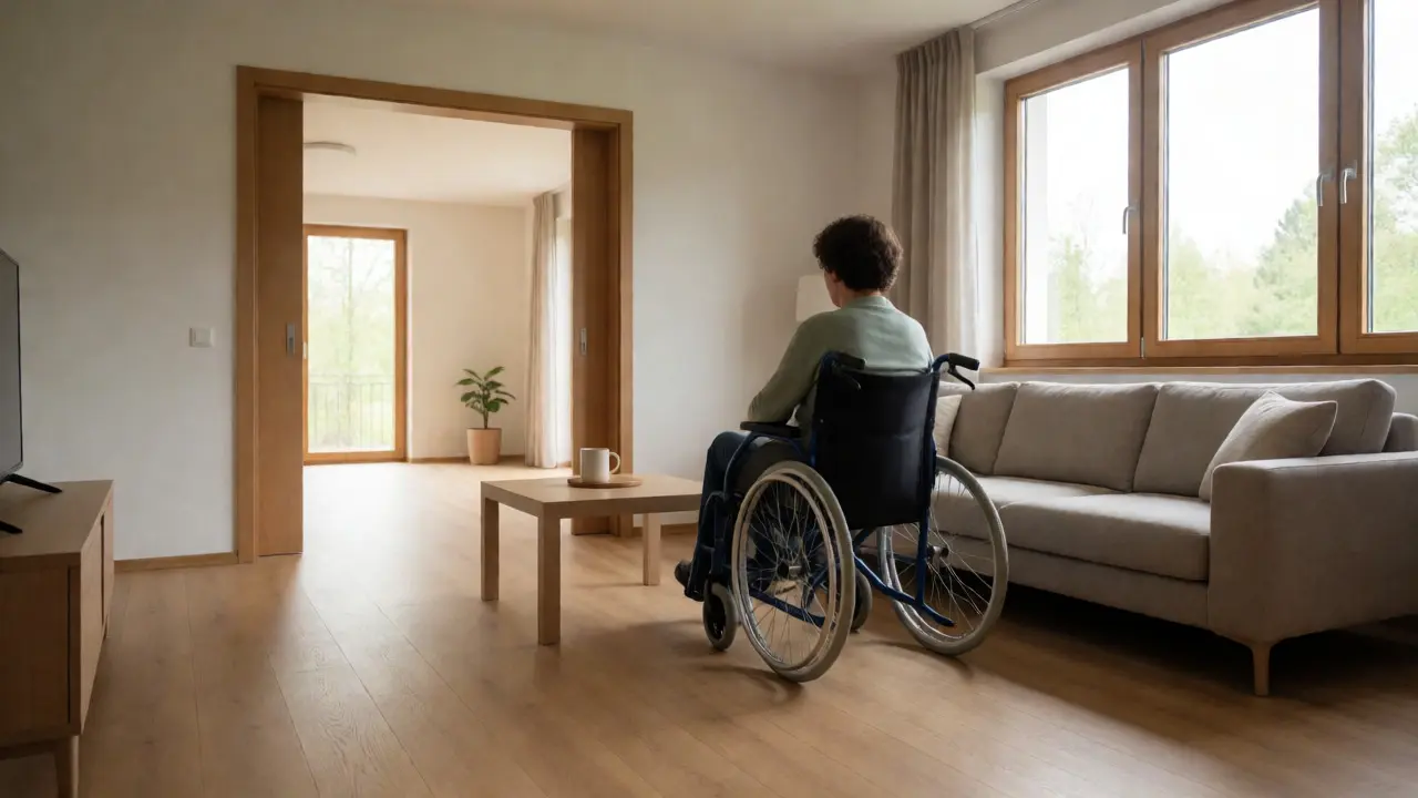 Barrierefreies Wohnzimmer planen: DIN 18040-2 Maße für Höhen & Abstände