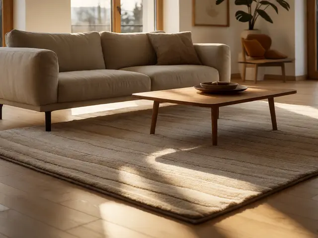 Teppich im Wohnzimmer richtig platzieren: Die perfekten Maße für Sofa und Couchtisch