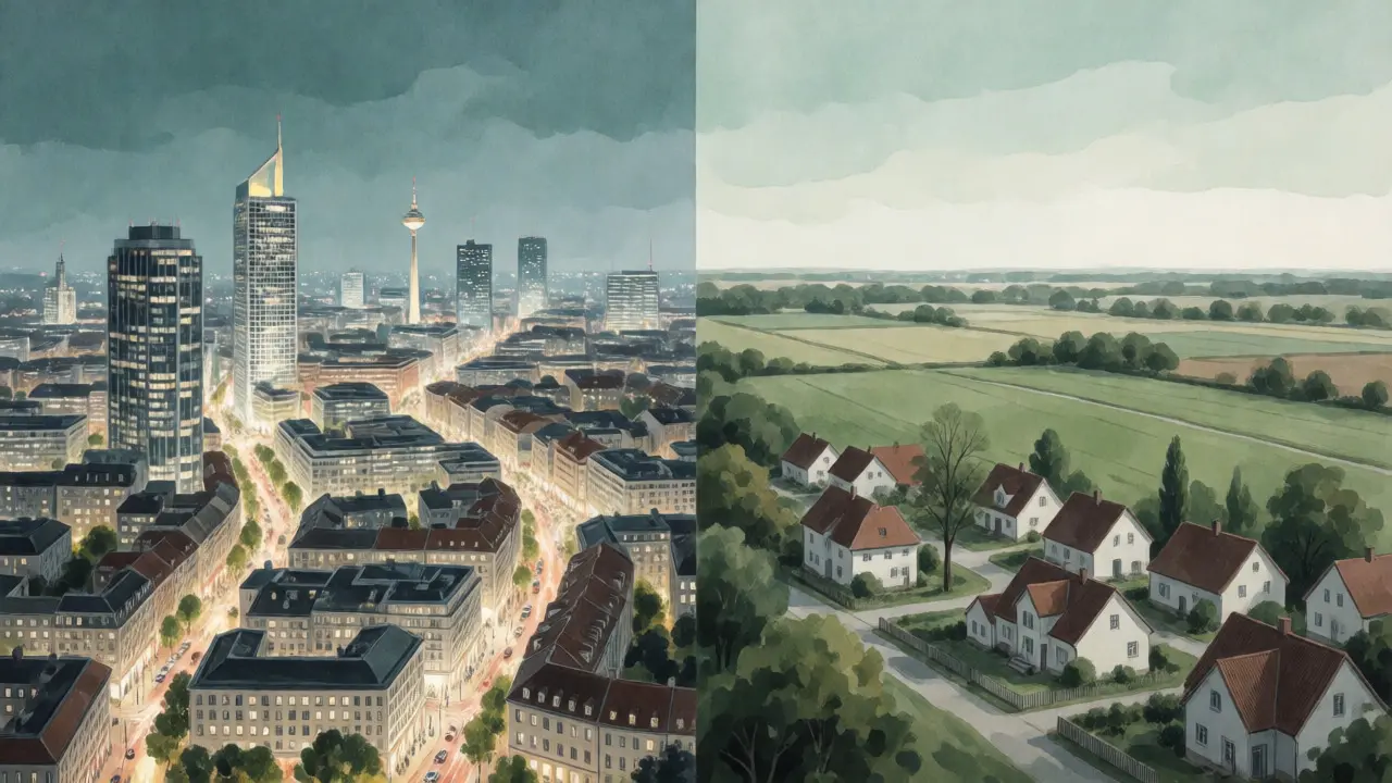 Vergleich zwischen städtischer und ländlicher Immobilienlage