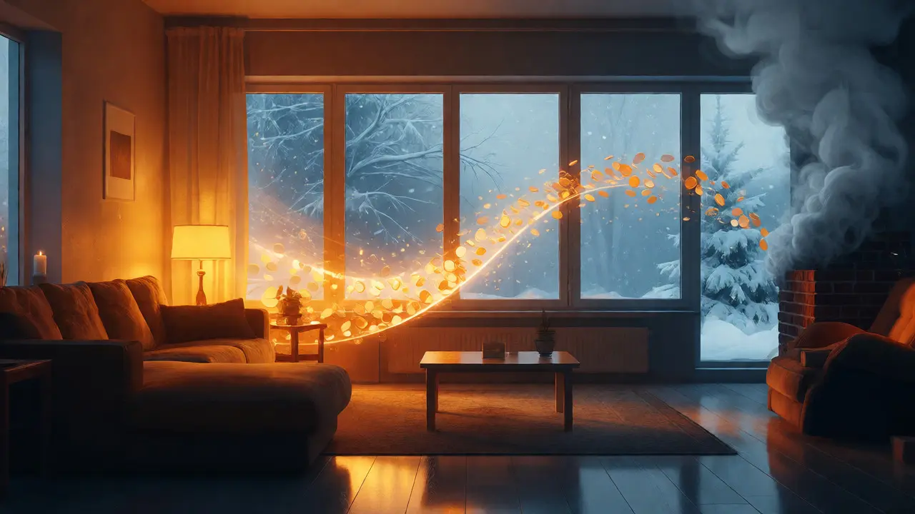 Gemütliches Wohnzimmer mit effizienter Heizung